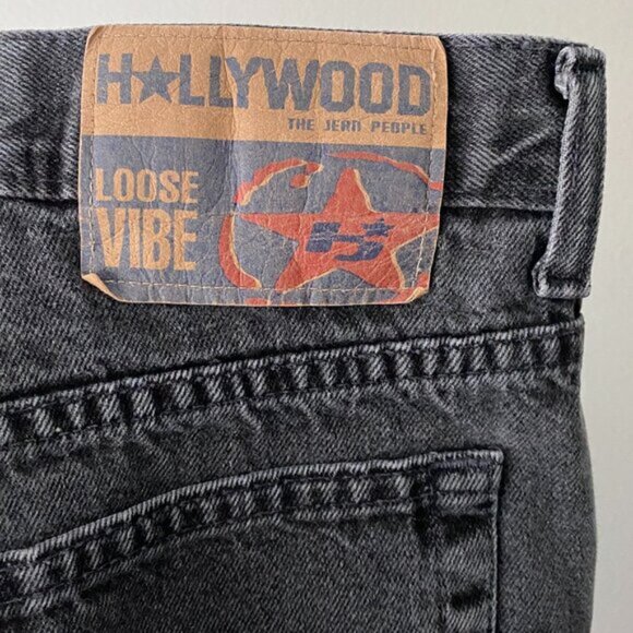Vintage Hollywood Loe Vibe Black Washed 100% Cotton Denim Jeans - Picture 9 of 11